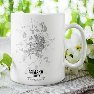 Cadeau Asmara, cadeau Erythrée, cadeau carte d'Asmara, carte de l'Erythrée