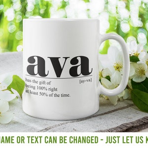 Mug Ava PERSONNALISÉ, cadeau Ava, cadeau Ava, départ d'Ava, plaisir Ava, unique Ava, amour Ava, personnel Ava, nom Ava, nom Ava, amour Ava