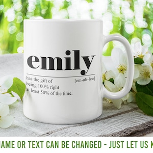 Emily - Custom Aesthetic Trendy Name Coffee Mug for Sale by
