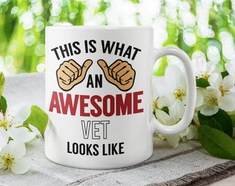 Taza de veterinario genial: taza de café de cerámica de 325 ml / Regalo de agradecimiento veterinario / Regalo divertido para técnico veterinario o veterinario