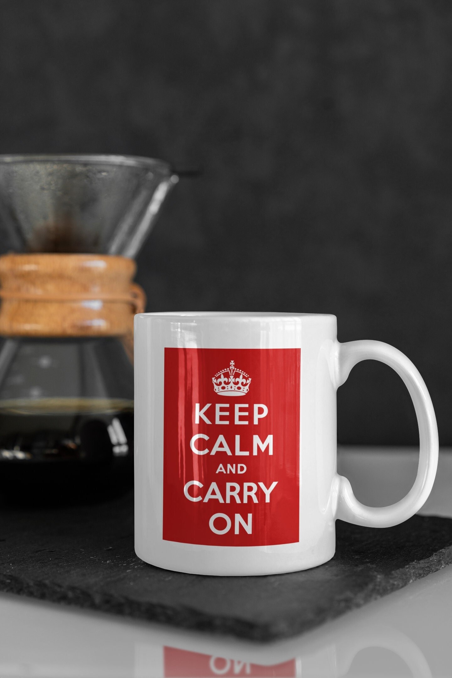 Keep Calm And Carry On Coffee Cup Double Sided Slogan