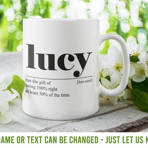 PERSONALISED Lucy mug, Lucy gift, Lucy present, Lucy leaving, Lucy fun, Lucy unique, Lucy love, Lucy personal, Lucy name, Name Lucy