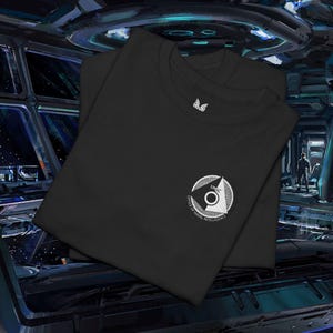 HALO ONI Office of Naval Intelligence Astronaut Patch Tee | Minimal Space Yoga Graphic T-Shirt