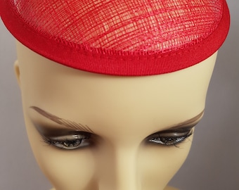 Paquete doble de base de sombrero Sinamay rojo brillante, suministros de disfraces y sombrerería, fabricación de fascinadores para el cuerpo del sombrero