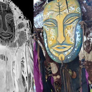 Shaman Wooden Mask, Protection Amulet: Spiritual Tribal Wall Decor ...