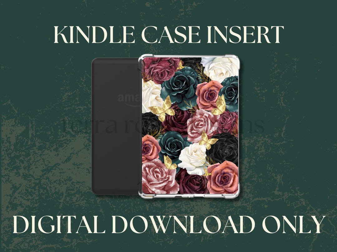 Moody Floral Kindle Insert Png Download | Clear Case Insert | E-reader ...