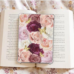Rosa geblümten Kindle Hülle/ E-Reader Hülle/ Kindle Hülle/Schmetterlinge/ Booktok