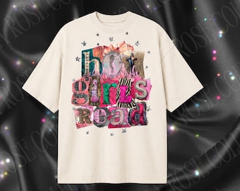 T-shirt graphique Hot Girls Read/ produits livresques/ romance sombre/ amateur de livres/ romance/ booktok/ accessoires pour livres/ livre pour filles/ t-shirts surdimensionnés