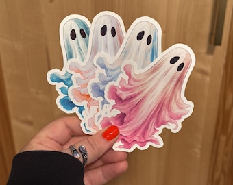 Spooky Ghost Bookish Sticker/ booktok/ bookish merch/ handmade sticker/ kindle accessories/ book accessories