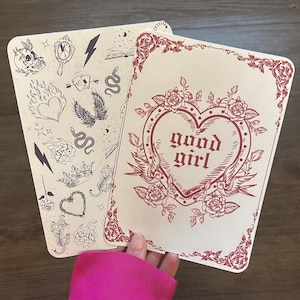 Vintage Good Girl/ Doodle Bundle Kindle Case Insert / booktok/ bookish merch/ clear case insert/ edgy/ doodles/ dark romance/ romance