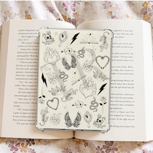 Trendy Doodle Kindle Case Insert / booktok/ bookish merch/ clear case insert/ edgy/ doodles/ good girl/ dark romance/ romance/ insert