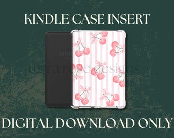 Preppy Cherry inserto kindle png download / inserto custodia trasparente / accessori e-reader / libro png / libresco / accessori kindle