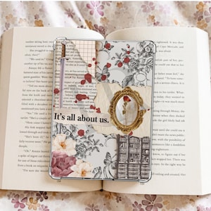 Insertion de boîtier pour Kindle avec collage floral vintage / Insertion de boîtier de liseuse électronique / Booktok / Merch livresque / Insert de boîtier transparent