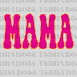 Boho Pink and Orange MAMA PNG Download/ png download/ sublimation download/dtf download/ mama png/ graphic tee download
