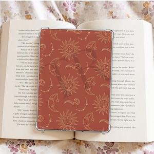Orange Celestial Kindle Case Insert/ E-Reader Clear Case Insert/ bookish merch/ clear case insert/ trendy/ fantasy/ celestial/ booktok