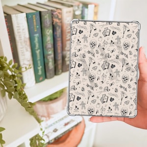 Doodled Spooky Kindle Case Insert / E-reader Case Insert/ booktok/ bookish merch/ clear case insert