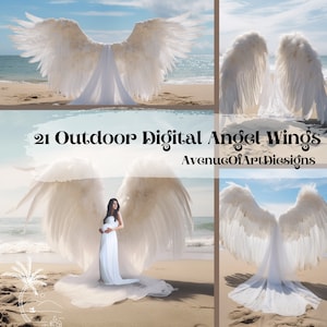 21 Digital Backdrops,  Outdoor Angel Wings Backgrounds, Maternity Backdrops, Photography Backdrop, Floral Backdrops, Photoshop Art Textures