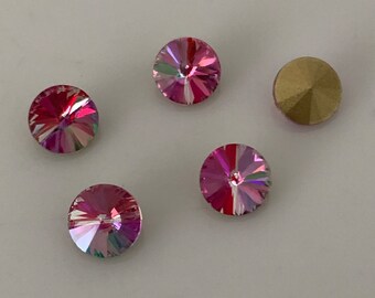 Strass Rivoli cristal K9 Minty Pink 6mm, 16 pieces.