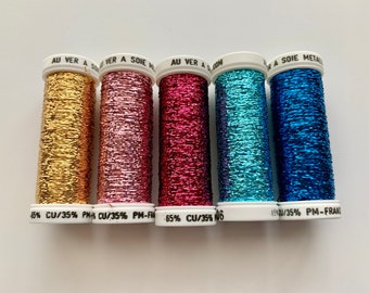 Hi-luster silkworm metallic thread.