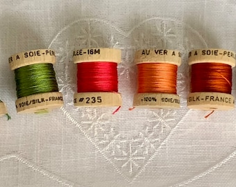 Silkworm discovery pack 6 shades, pearl silk threads, autumn colors.
