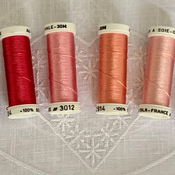 Pack découverte au vers à soie, 6 nuances de soie Ovale, couleur rose.