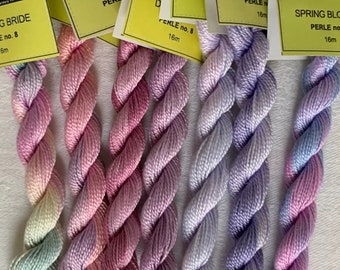 Fils de coton perlée 8, teint à la main, pour la broderie.