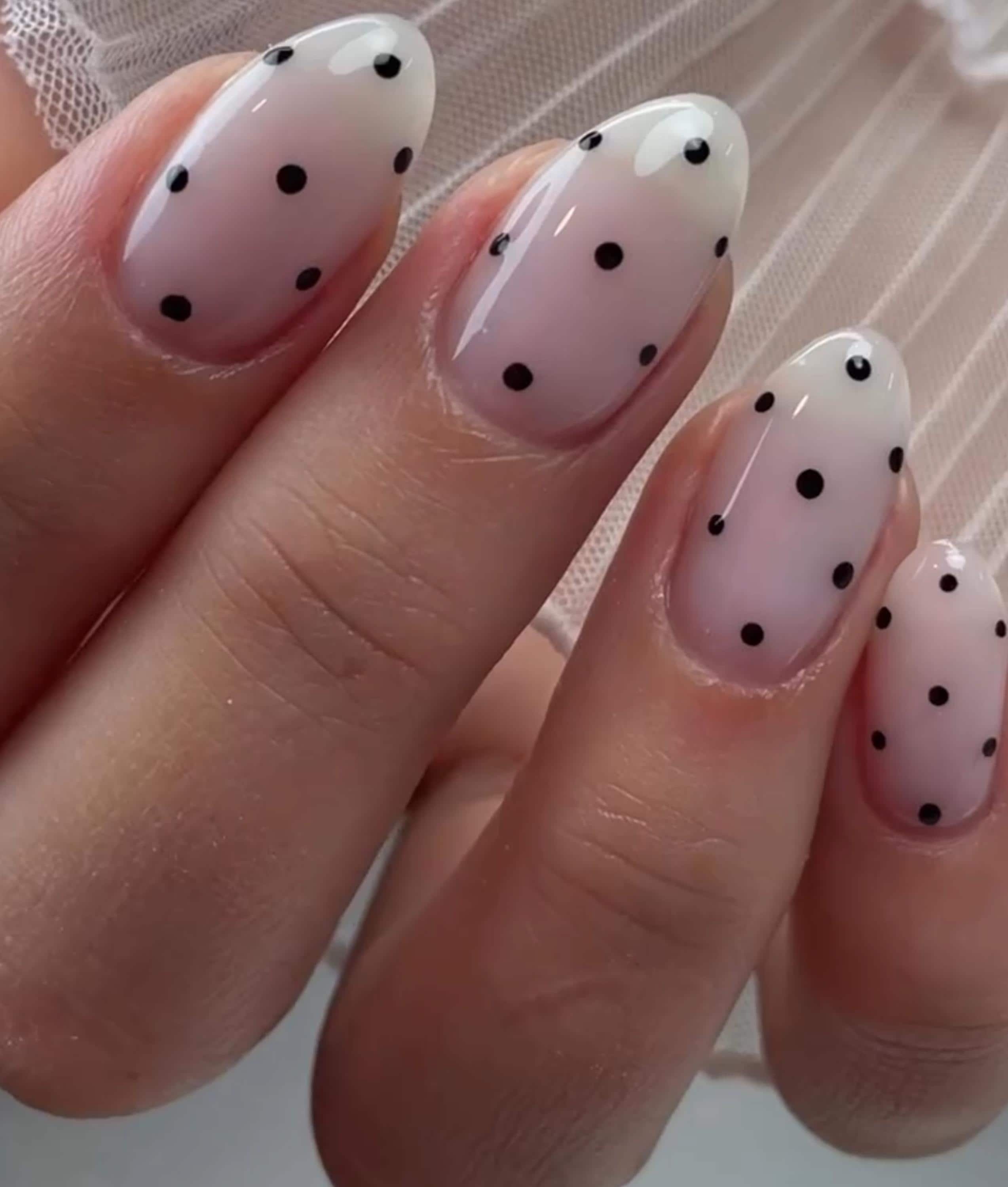 Polka Dot Preppy Nails That Shine
