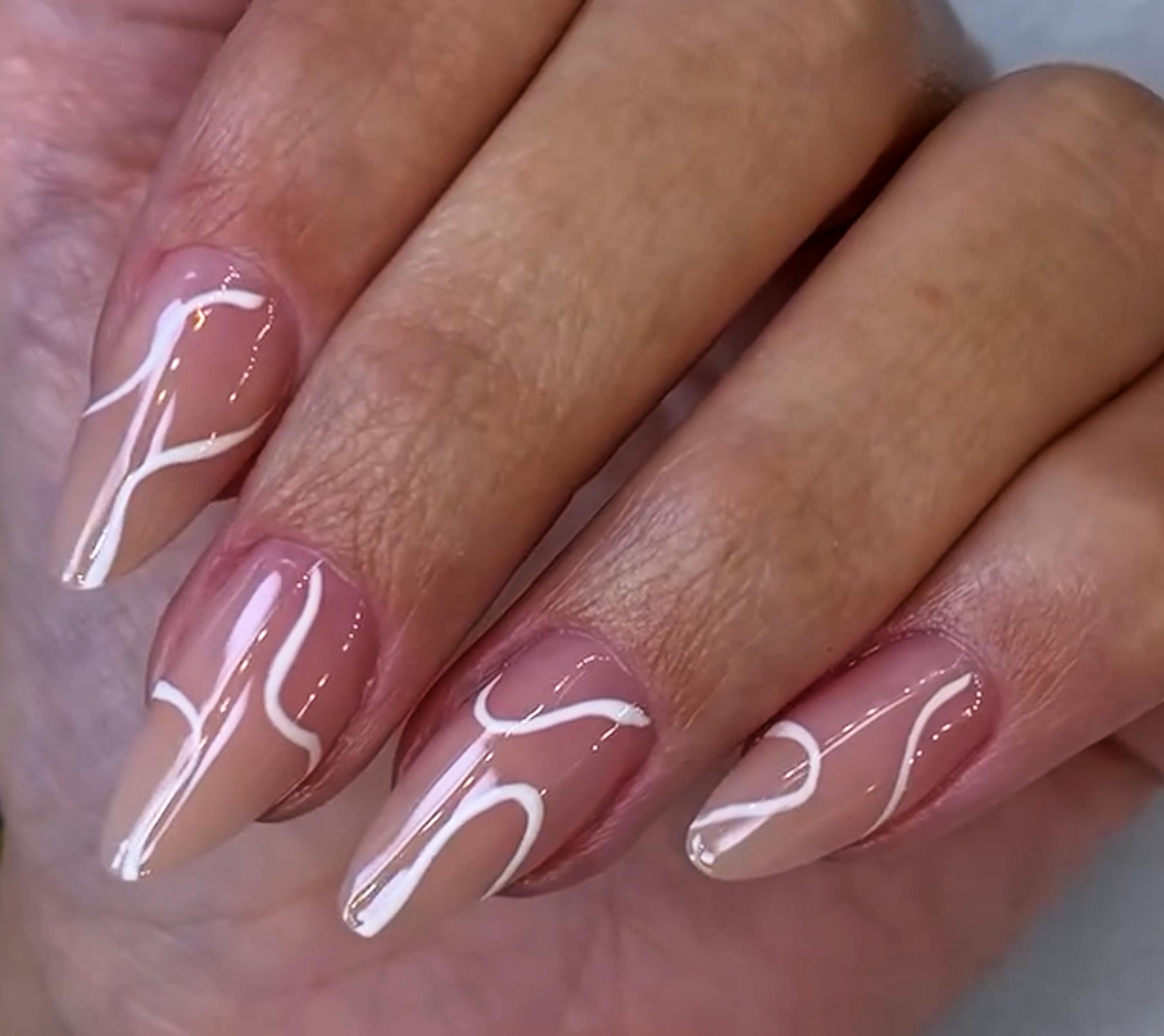 Adorable Curved Short Acrylic Nail Style