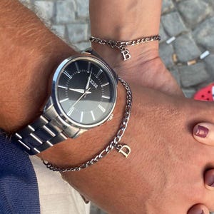 Conjunto de pulseiras com letras personalizadas, conjunto de pulseiras com letras minúsculas personalizadas, dia dos namorados, pulseira com letras iniciais, pulseira de aço inoxidável