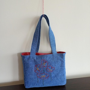 Bolsa de lino, bolsa de lona, bolsa de compras, bolsa de playa, bolso de hombro, bolso bordado, bolso de moda, bolso de mano, regalo para mujer, ecológico
