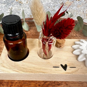 Board with small Fragrance flower for essential oils with oil holder and small bouquet, diffuser, aroma, fragrance, room fragrance dispenser, room fragrance dispenser image 4