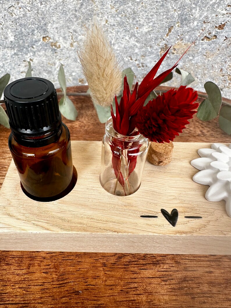 Board with small Fragrance flower for essential oils with oil holder and small bouquet, diffuser, aroma, fragrance, room fragrance dispenser, room fragrance dispenser image 4