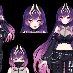 Live2d Vtuber Model for Commercial use! Cute Bat Waifu Vtuber (Ready to use in Vtube Studio full rigged )