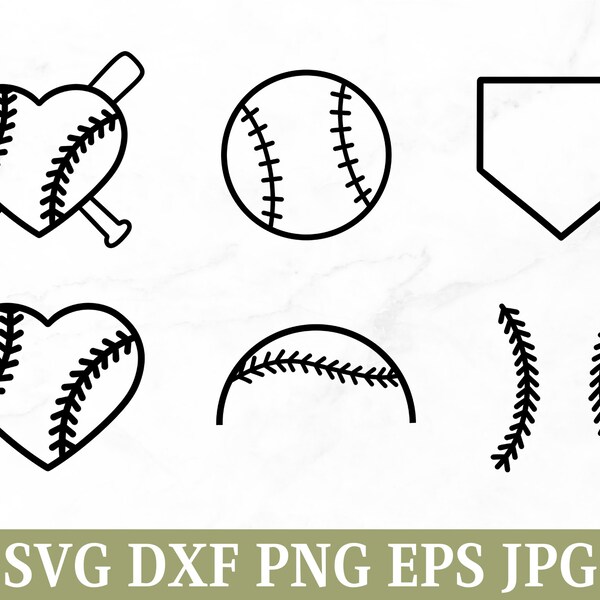 Baseball SVG Bundle, Baseball Svg, Baseball Stitches SVG, Baseball Home Plate SVG, Baseball Heart Svg