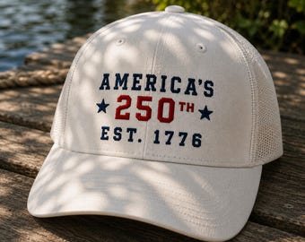 Gorra de camionero del 4 de julio / Gorra snapback del 250 aniversario de Estados Unidos, fundada en 1776