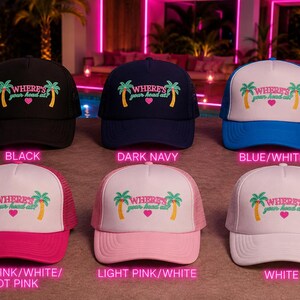Where's Your Head At Palm Trees Heart Villa Trucker Hat Trendy Bombshell Vulnerable Hot Girl Summer Aesthetic Cap Soul Ties Love image 10