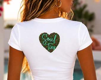 Meet Me in Soul Ties Crop Top Estilo veraniego de chica sexy y moderna Estilo playero isleño Camiseta infantil con aires vacacionales