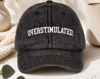 Overstimulated College Block Embroidered Vintage Cap