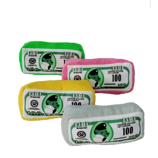Simulation Money Dog Toys Funny Squeaky Sound Sounding Paper Resistance To Bite Chew Dog Toys Clean Teeth Pet Supplies