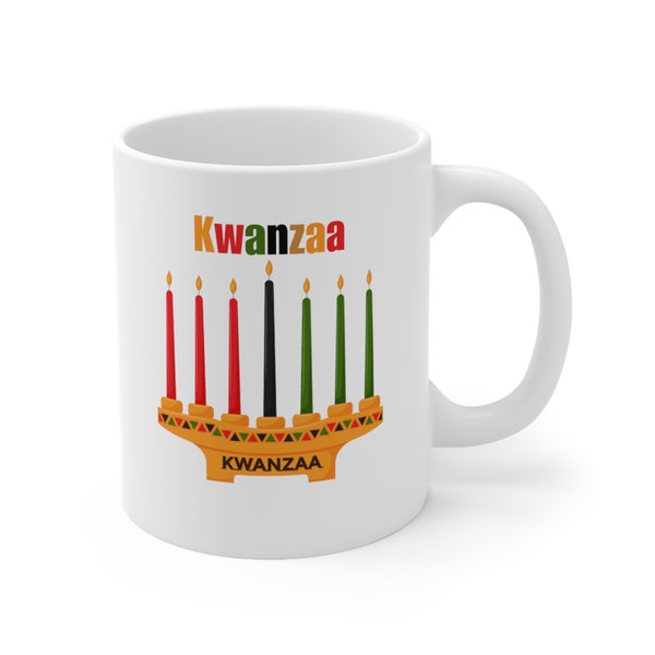 Kwanzaa, Kinara, Ceramic Mug 11oz