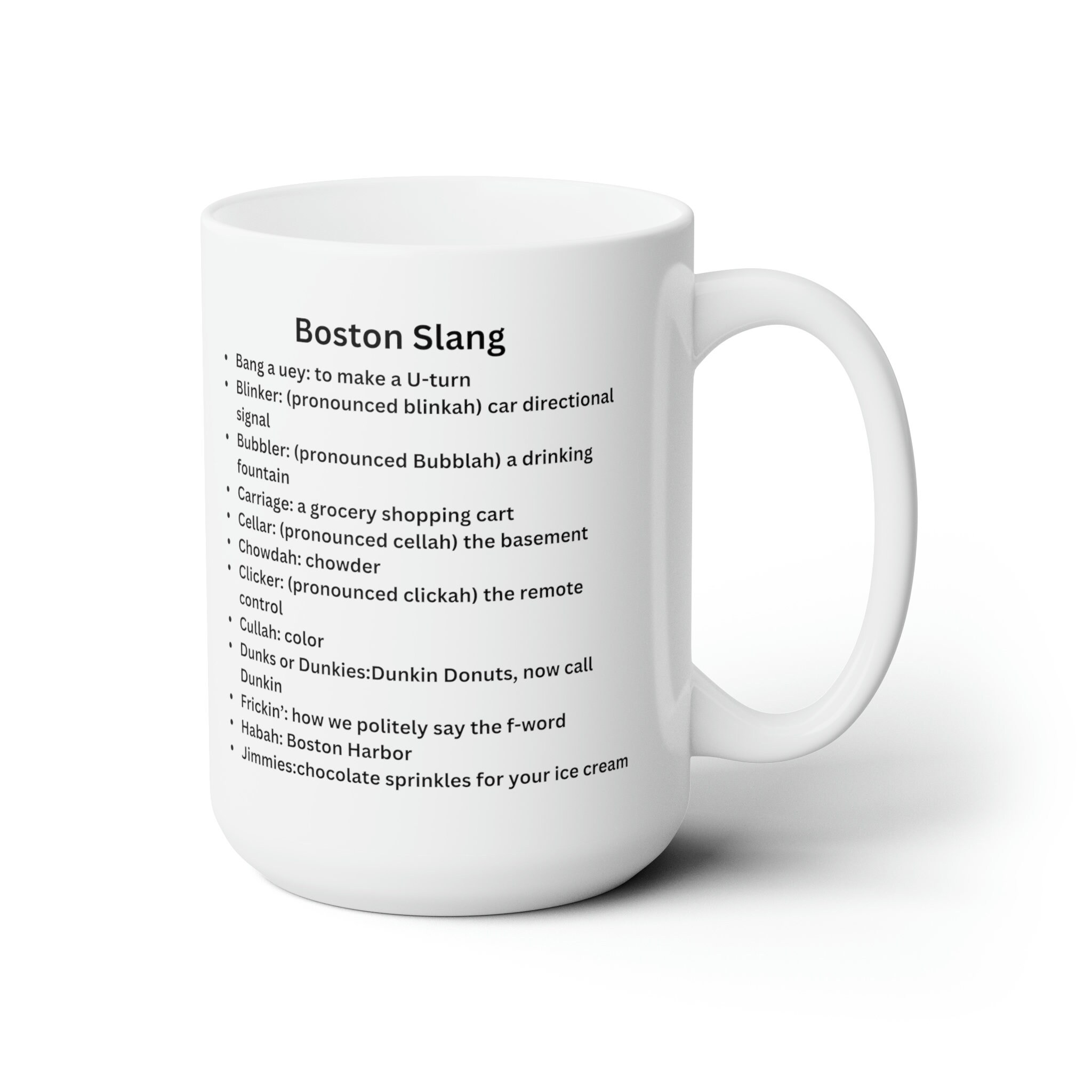 Boston Slang, Ceramic Mug 15oz Etsy