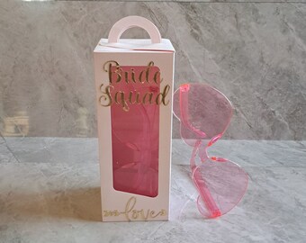 Bride's Maids Gift Box, Bride's Maid Gift, Bride's Maids Sunglasses, Bride's Maids Pink Heart Shape Sunglasses