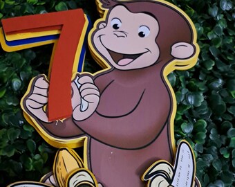 Curious George Cake Topper; Curious George Birthday Party; Curious George Theme Decor