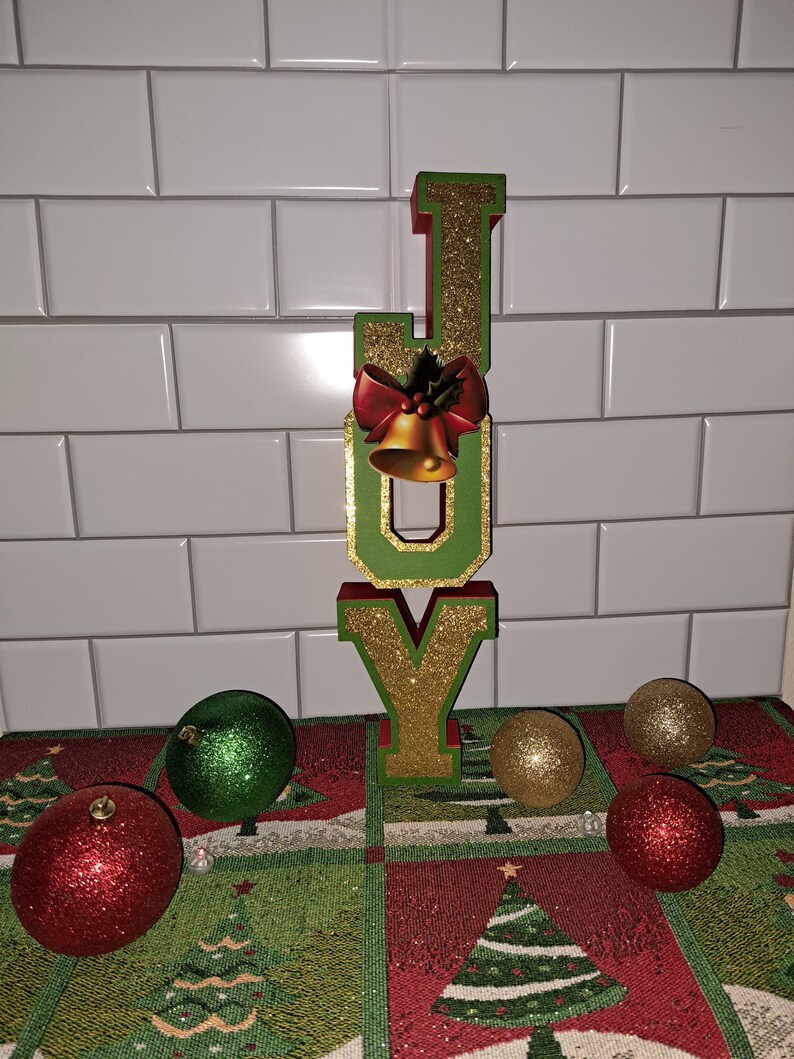 Letras 3D De Alegría Navideña De Pie, Letras 3D De Estante Navideño - Etsy