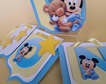 Striscione per seggiolone di Topolino: decorazione per il primo compleanno del neonato