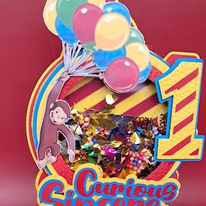 Curious George Caketopper, Curious George Shaker Caketopper, Curious George theme party, Curious George Party Decor