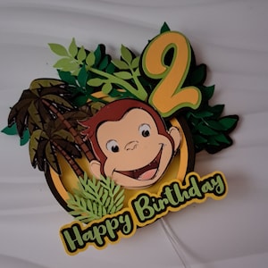 Decoración para tarta de Jorge el curioso, fiesta de cumpleaños de Jorge el curioso, decoración de Jorge el curioso de la selva