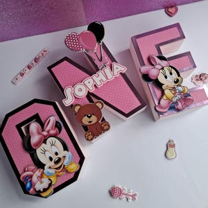 Minnie Baby 3D Letters; Minnie Baby Decor; Baby Girl First Birthday