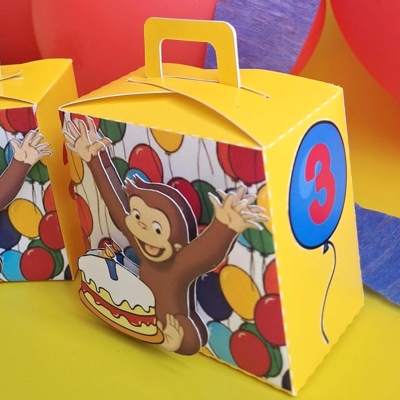 Curious George Party Favor Boxes: Set of 8 Candy Treat Boxes - Etsy