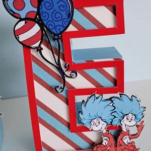 Cosa 1 Cosa 2, Letras 3D, Fiesta de Cumpleaños de los Gemelos, Dr.Seuss, El Gato en el Sombrero